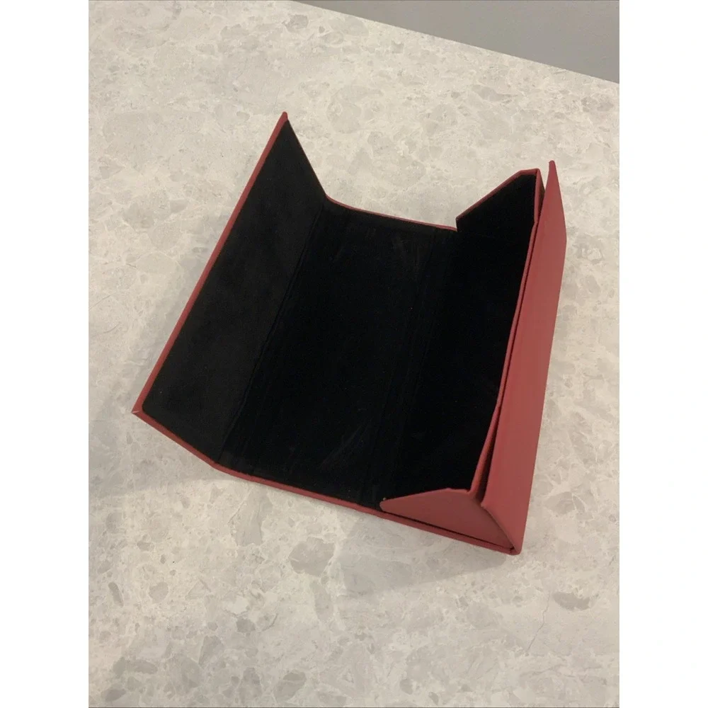 Morel Lunetier Francais Red Folding Eyeglass Case Magnetic  Hard Shell